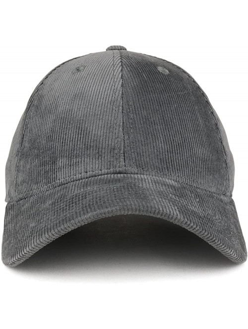 Baseball Caps Low Profile Structured Woven Corduroy Plain Baseball Cap - Charcoal - CG1864RTINX $18.61