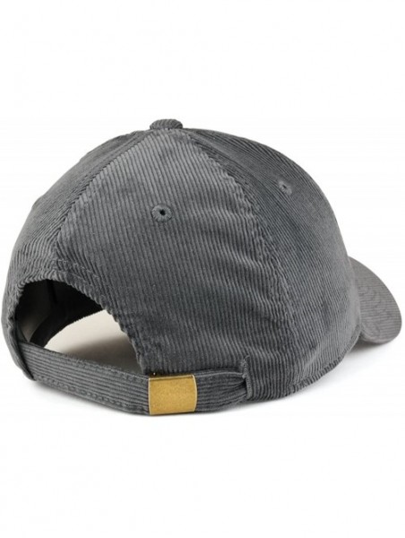 Baseball Caps Low Profile Structured Woven Corduroy Plain Baseball Cap - Charcoal - CG1864RTINX $18.61