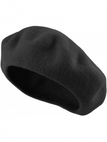 Berets Traditional Women's Men's Solid Color Plain Wool French Beret One Size - Charcoal Gray - C1189YINAAU $12.93