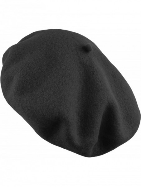 Berets Traditional Women's Men's Solid Color Plain Wool French Beret One Size - Charcoal Gray - C1189YINAAU $12.93