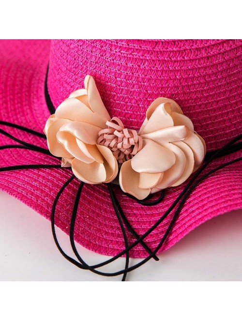 Sun Hats Women Summer Hat Cotton Linen Fisherman Cap Sunscreen Foldable Solid Color Beach Hat - Hot Pink - CM18R2K8Y3X $11.22