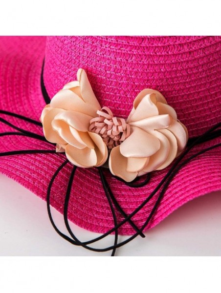 Sun Hats Women Summer Hat Cotton Linen Fisherman Cap Sunscreen Foldable Solid Color Beach Hat - Hot Pink - CM18R2K8Y3X $11.22