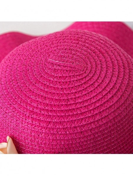 Sun Hats Women Summer Hat Cotton Linen Fisherman Cap Sunscreen Foldable Solid Color Beach Hat - Hot Pink - CM18R2K8Y3X $11.22