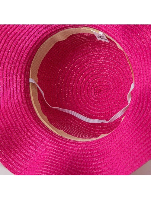 Sun Hats Women Summer Hat Cotton Linen Fisherman Cap Sunscreen Foldable Solid Color Beach Hat - Hot Pink - CM18R2K8Y3X $11.22