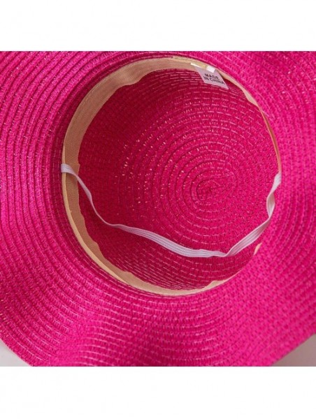 Sun Hats Women Summer Hat Cotton Linen Fisherman Cap Sunscreen Foldable Solid Color Beach Hat - Hot Pink - CM18R2K8Y3X $11.22