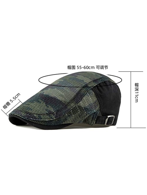 Newsboy Caps Men's Camouflage Mesh Summer Newsboy Cap Cabbie Hat Ivy Flat Cap - Grey - CG18U0C7HYN $15.72