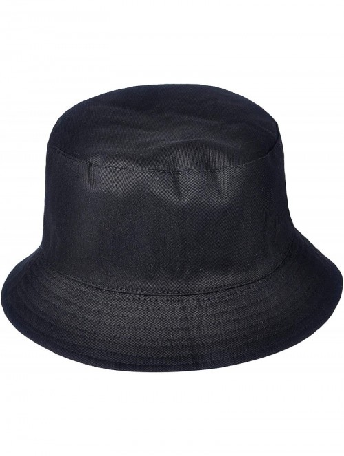 Bucket Hats Fashion Print Bucket Hat Summer Fisherman Cap for Women Men - Flowers Leaves Black - C218W0OQRWH $14.64