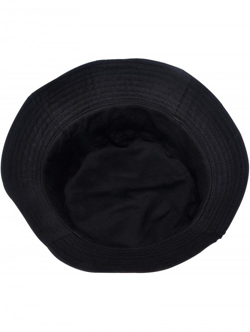 Bucket Hats Fashion Print Bucket Hat Summer Fisherman Cap for Women Men - Flowers Leaves Black - C218W0OQRWH $14.64