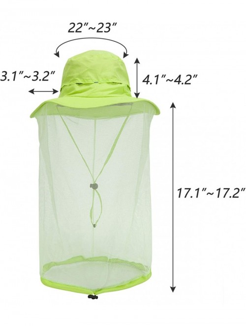 Sun Hats Mesh Sun Hat Outdoor Fishing Hiking Sun Cap Neck Face Flap Portect Hat UPF50+ - Lime - CF182XKXA35 $20.32