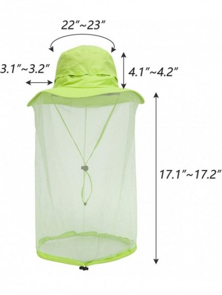 Sun Hats Mesh Sun Hat Outdoor Fishing Hiking Sun Cap Neck Face Flap Portect Hat UPF50+ - Lime - CF182XKXA35 $20.32