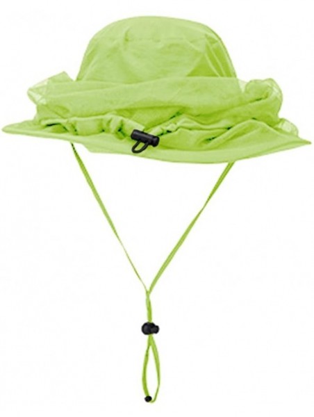 Sun Hats Mesh Sun Hat Outdoor Fishing Hiking Sun Cap Neck Face Flap Portect Hat UPF50+ - Lime - CF182XKXA35 $20.32