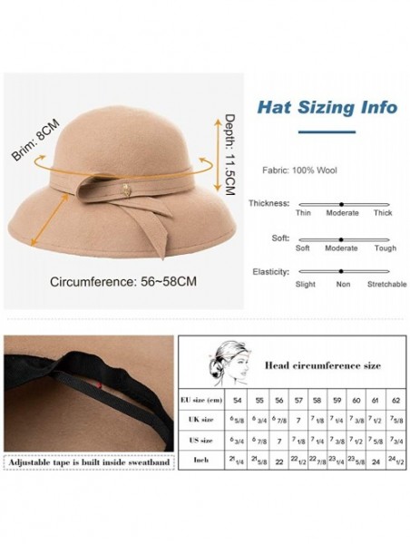 Bucket Hats Womens Winter Bucket Derby Gatsby Vintage 1920s Round Bowler Church Hat Fall 55-59cm - 00366-black - CH18YRG87ID ...