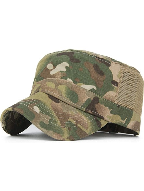 Baseball Caps Mesh Snake Camouflage Camo Cadet Army Cap Adjustable USA American Flag Military Hat Flat Top Baseball Sun Cap -...