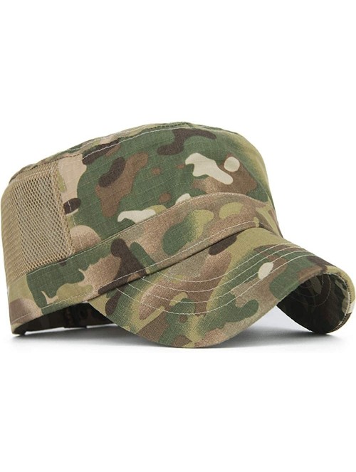 Baseball Caps Mesh Snake Camouflage Camo Cadet Army Cap Adjustable USA American Flag Military Hat Flat Top Baseball Sun Cap -...