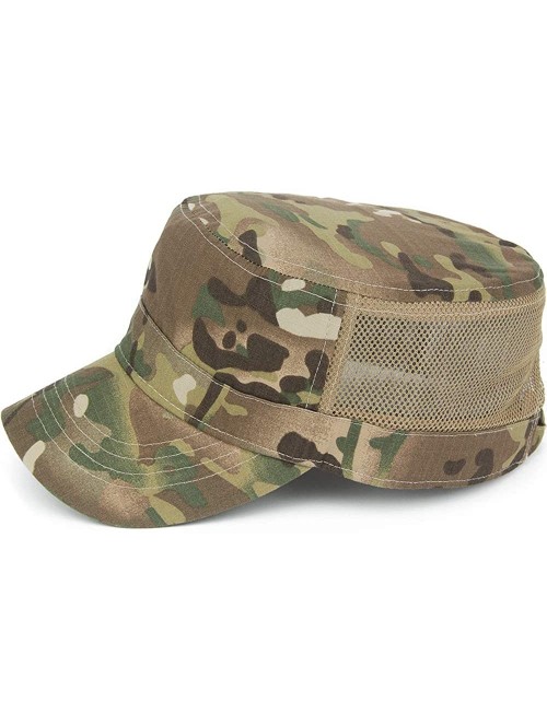 Baseball Caps Mesh Snake Camouflage Camo Cadet Army Cap Adjustable USA American Flag Military Hat Flat Top Baseball Sun Cap -...