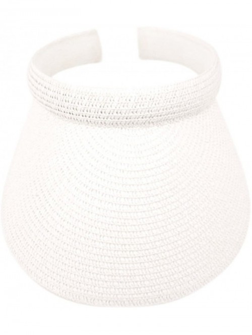 Visors Women's Sewn Braid Visor - White - C0183L4OTOC $16.40