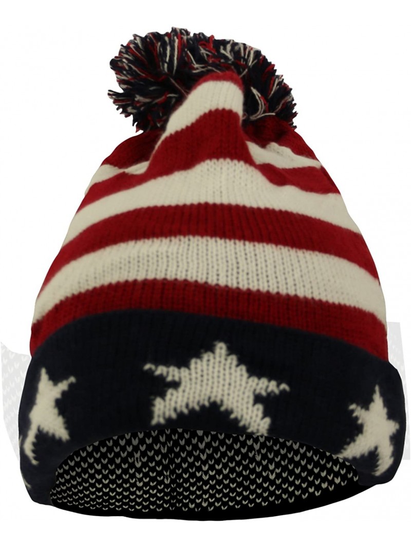 Skullies & Beanies Premium Unisex Warm Knit USA American Flag Style Beanie Hat - Us Flag - C8188I0L7A7 $13.05