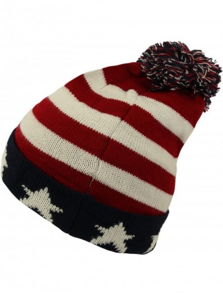 Skullies & Beanies Premium Unisex Warm Knit USA American Flag Style Beanie Hat - Us Flag - C8188I0L7A7 $13.05