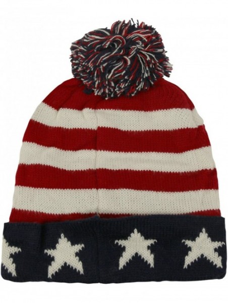 Skullies & Beanies Premium Unisex Warm Knit USA American Flag Style Beanie Hat - Us Flag - C8188I0L7A7 $13.05