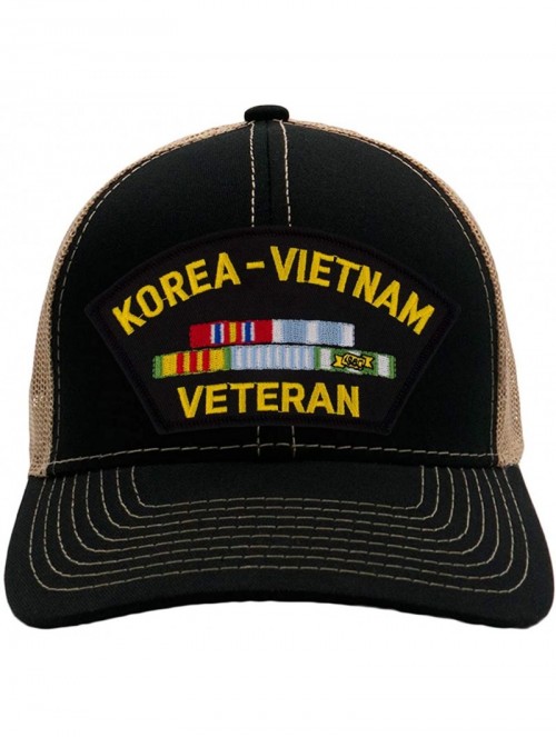 Baseball Caps Korea & Vietnam Veteran Hat/Ballcap Adjustable One Size Fits Most - Mesh-back Black & Tan - CA18ORMMKLX $28.19