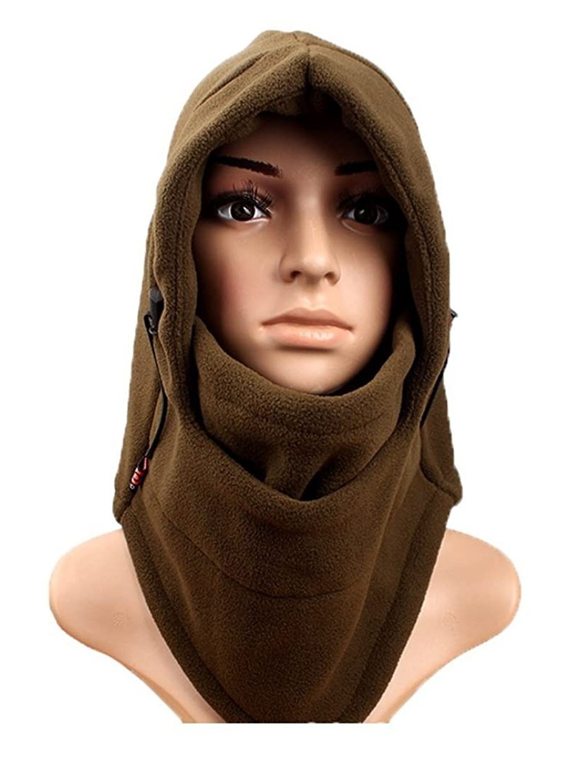 Balaclavas Ascetic Tour Balaclava Hat Winter Warmer Full Face Hat Wind Proof Neck - Coffee - CC11PVEZ2RX $15.06