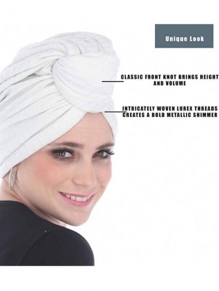 Headbands Turban Headwraps for Women with African Knot & Woven Lurex Thread for Extra Glimmer and Comfort for Cancer - CO193T...