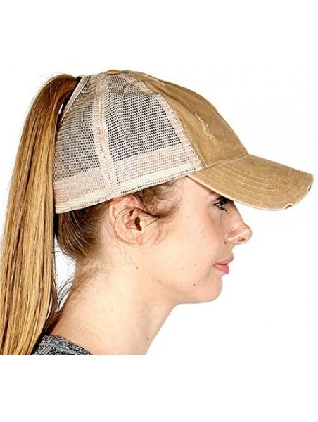 Baseball Caps Baseball Cap for Women- High Bun Ponytail Adjustable- Mesh Trucker Hats Faux Leather Distressed Washed Leopard ...