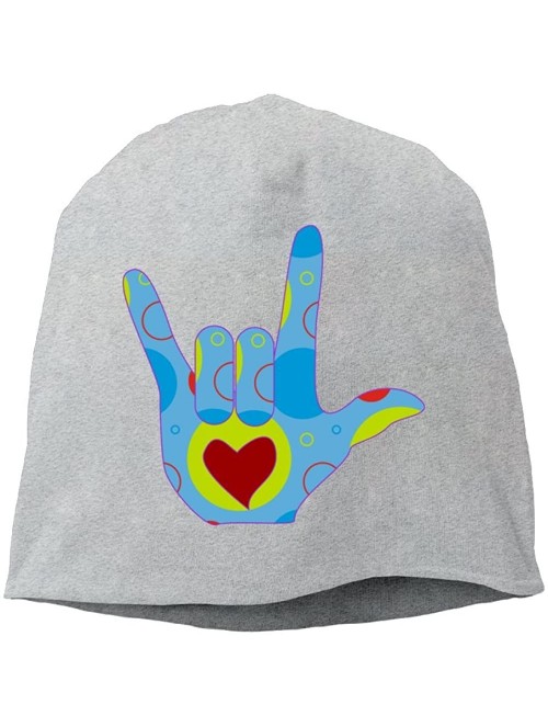 Skullies & Beanies Women Knit Beanie Hats American Sign Language I Love You Cool Watch Cap - Ash - CM18GULSR59 $22.40