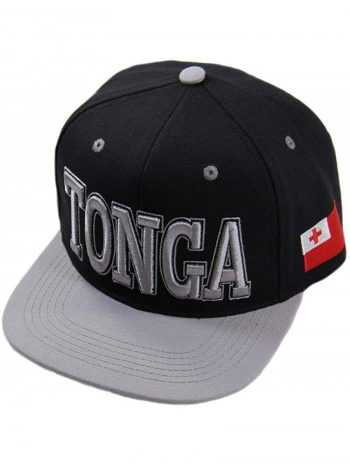 Baseball Caps Tonga 3D Embroidered Snapback Cap - Black/Gray - CG18U02EZOL $24.45