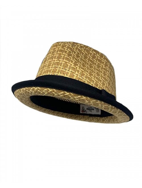 Fedoras Men Women Unisex Cool Summer Straw Upbrim Roll Up Fedora Hat Cap - Ht5474brown(s/M) - CN18WLRH950 $16.34