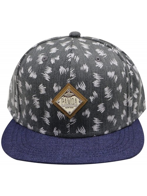 Baseball Caps Pamoa Pmcf540 Grass Pattern Snapback Hats - Navy - CQ124DU6L11 $21.61