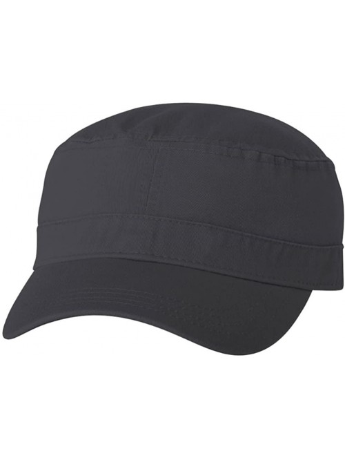 Baseball Caps Cotton Twill Cadet Military Style Hat Cap - Charcoal - C312N2IJ7R2 $17.78
