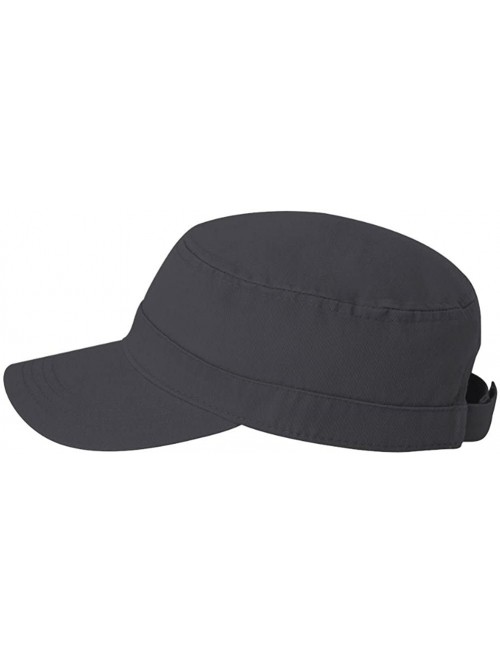 Baseball Caps Cotton Twill Cadet Military Style Hat Cap - Charcoal - C312N2IJ7R2 $17.78