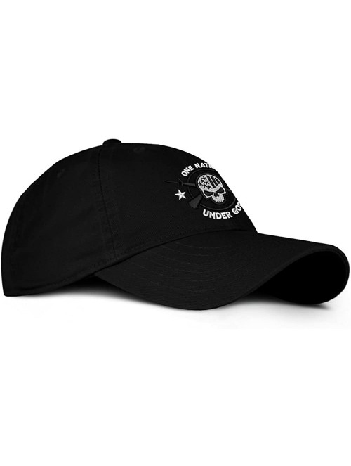 Baseball Caps One Nation Under God Military Baseball Hat - Black - CB12IFHJ5E3 $25.01