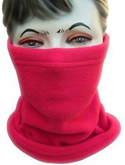 Balaclavas Unisex Fleece Neck Warmer Cold Weather Face Mask Snowboard Scarf Hat 3 in 1 - Red - C11888SDDQD $10.05