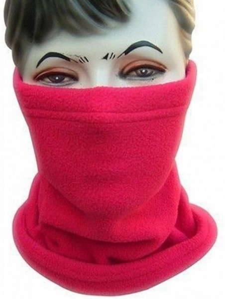 Balaclavas Unisex Fleece Neck Warmer Cold Weather Face Mask Snowboard Scarf Hat 3 in 1 - Red - C11888SDDQD $10.05