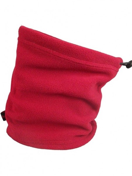 Balaclavas Unisex Fleece Neck Warmer Cold Weather Face Mask Snowboard Scarf Hat 3 in 1 - Red - C11888SDDQD $10.05