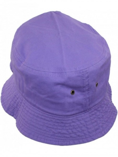 Bucket Hats Simple Solid Cotton Bucket Hat - Lavender Purple - C011VEJHTL1 $15.63