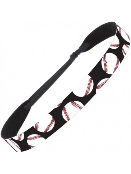 Headbands Baseball & Softball Adjustable No Slip Fast Pitch Hair Headbands for Women Girls & Teens - Black & Black Geo 2pk - ...