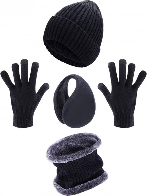 Skullies & Beanies 5 Pieces Winter Ski Warm Set- Include Warm Knitted Hat Circle Scarf Warm Knitted Gloves and Ear Warmer - B...