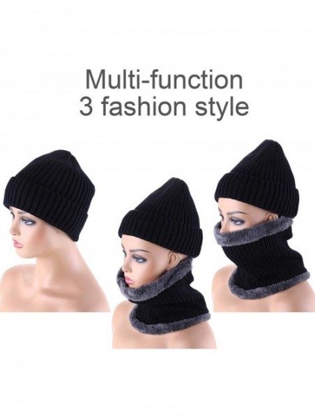 Skullies & Beanies 5 Pieces Winter Ski Warm Set- Include Warm Knitted Hat Circle Scarf Warm Knitted Gloves and Ear Warmer - B...