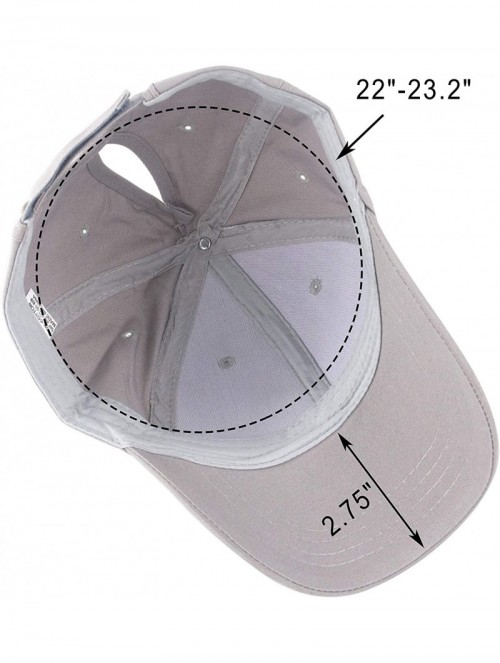 Baseball Caps Women's Ponytail Baseball Cap Messy High Bun Adjustable Plain Trucker Dad Hat - Cotton-grey - CF18NM4OTIX $15.35