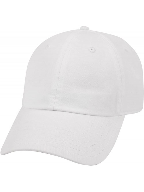 Baseball Caps Low Profile Washed Superior Brushed Cotton Twill Dat Hat Cap - White - C11865QRT59 $16.05