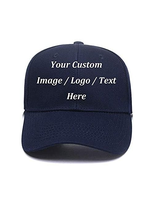 Baseball Caps Men Women Personalized Trucker Hats Customized Adjustable Snapback Baseball Caps Dad Hat - Navy Blue - CB18E0I6...