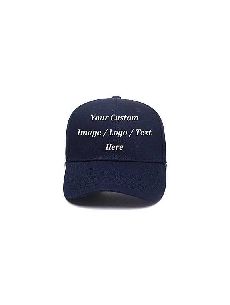 Baseball Caps Men Women Personalized Trucker Hats Customized Adjustable Snapback Baseball Caps Dad Hat - Navy Blue - CB18E0I6...