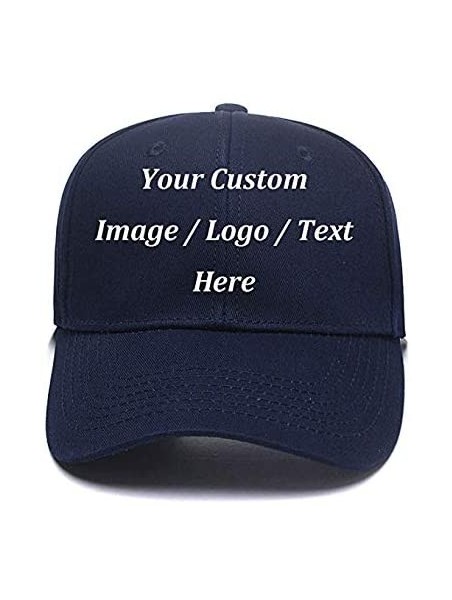 Baseball Caps Men Women Personalized Trucker Hats Customized Adjustable Snapback Baseball Caps Dad Hat - Navy Blue - CB18E0I6...