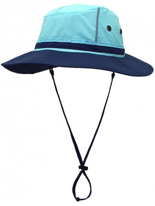 Sun Hats Unisex Reflective Sunshade hat Bucket Hat UV50+ with Wide Brim for Summer Anti Ultraviolet Cap - Azure+blue - CI18EG...