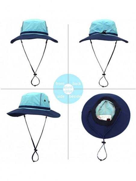 Sun Hats Unisex Reflective Sunshade hat Bucket Hat UV50+ with Wide Brim for Summer Anti Ultraviolet Cap - Azure+blue - CI18EG...