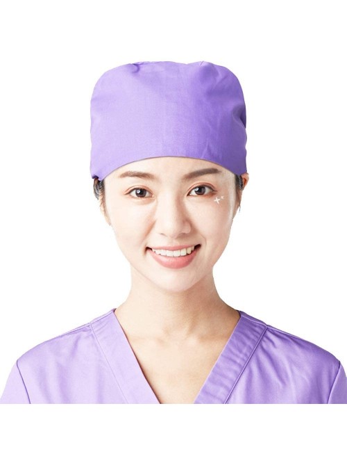 Newsboy Caps Women's Anti Dust Working Cap Adjustable Cotton Cap with Sweatband for Women and Men - Purple - CT18MH3IL5X $16.64