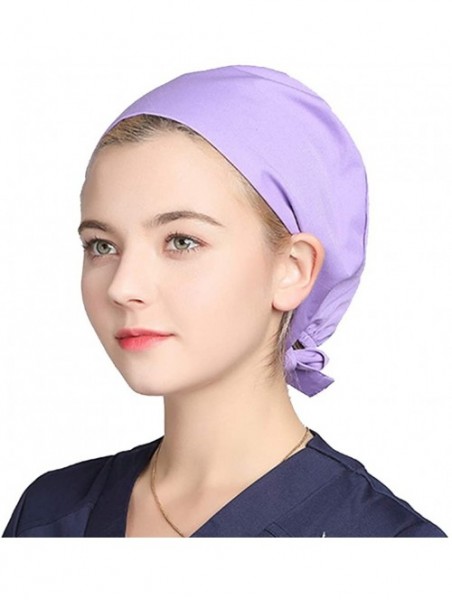 Newsboy Caps Women's Anti Dust Working Cap Adjustable Cotton Cap with Sweatband for Women and Men - Purple - CT18MH3IL5X $16.64